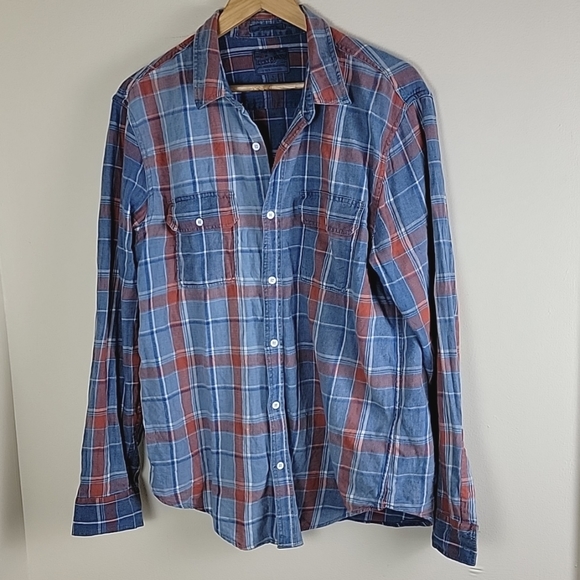 Lucky Brand Other - Lucky Brand size L Classic Fit True Indigo Mens Shirt color blue orange
